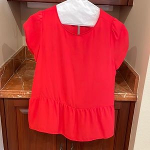 Loft Red Peplum Blouse